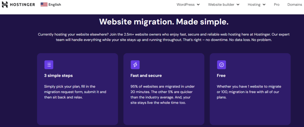 Hostinger: Free Website Migration